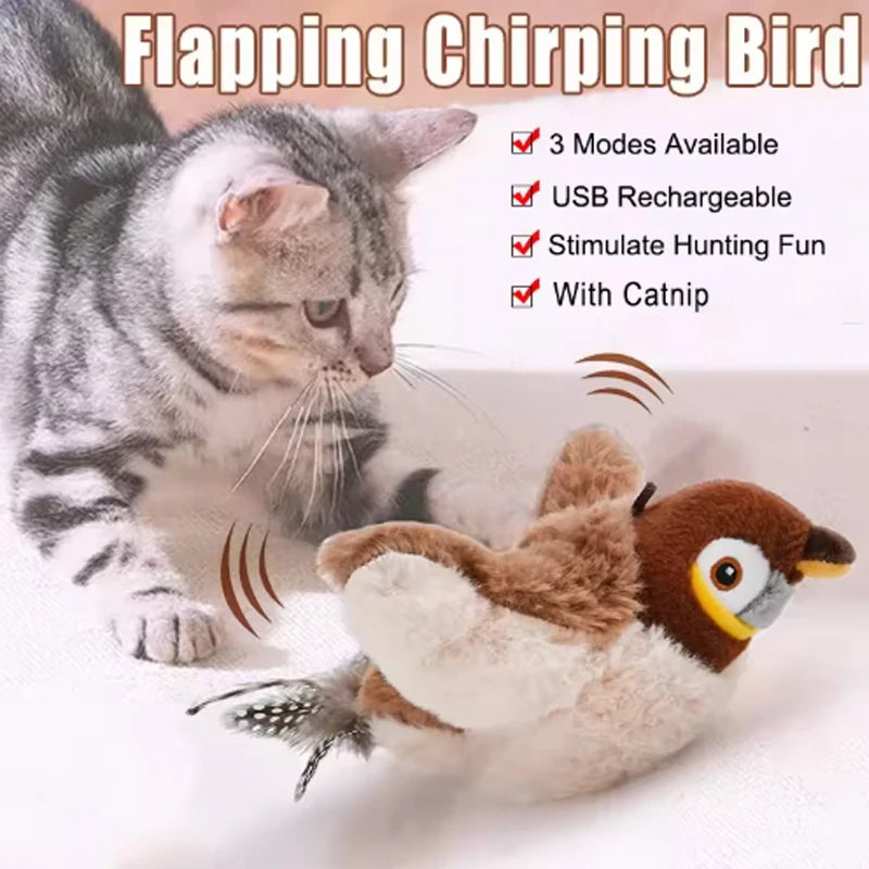 Realistic Flapping Bird Interactive Cat Toy (USB Rechargeable)