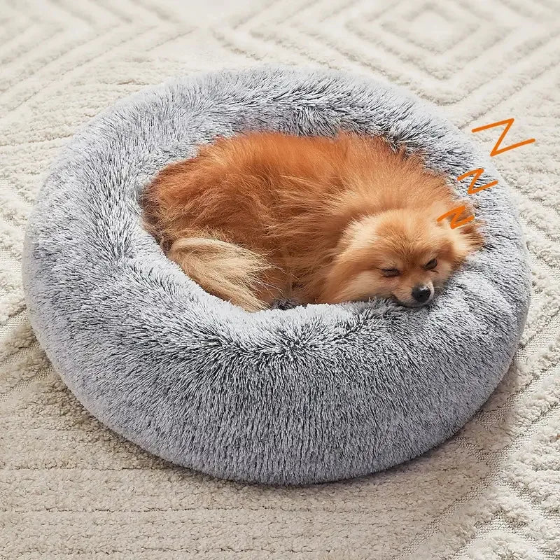 Ultra-Soft Plush Calming Donut Pet Bed (70cm)