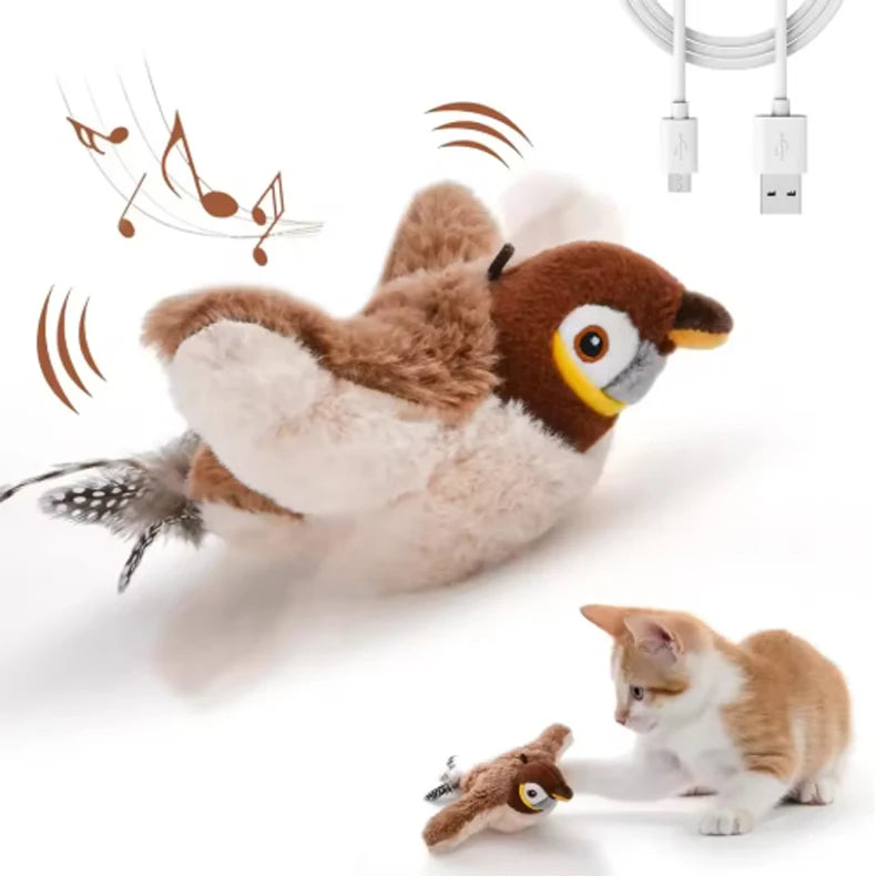 Realistic Flapping Bird Interactive Cat Toy (USB Rechargeable)