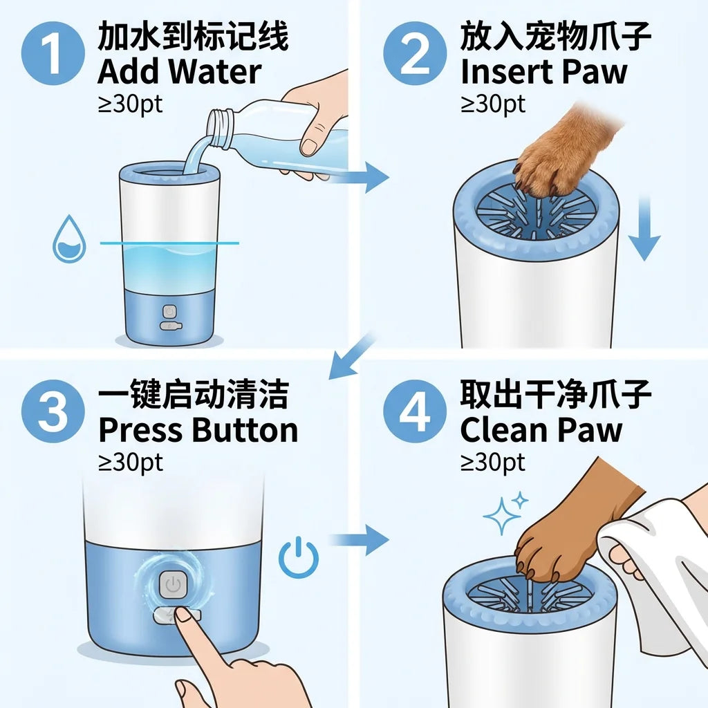Portable Soft Silicone Pet Paw Cleaning Cup