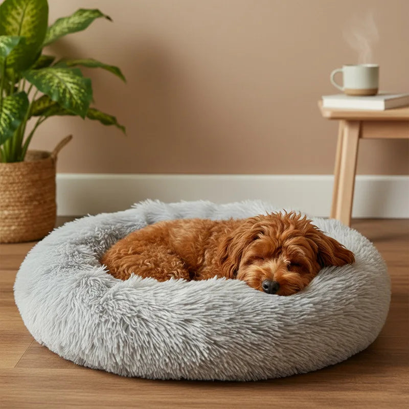 Ultra-Soft Plush Calming Donut Pet Bed (70cm)