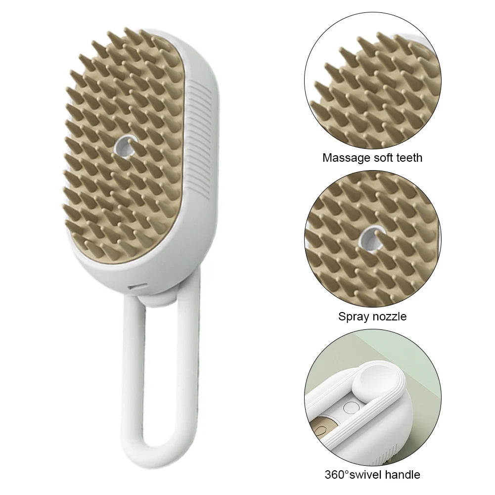 3-in-1 Electric Steamy Pet Grooming Brush (USB Rechargeable)
