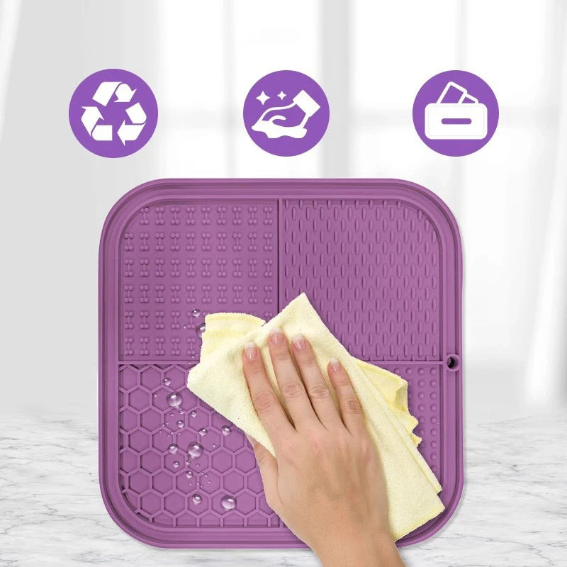 Anti-Anxiety Silicone Slow Feeder Lick Mat with Suction
