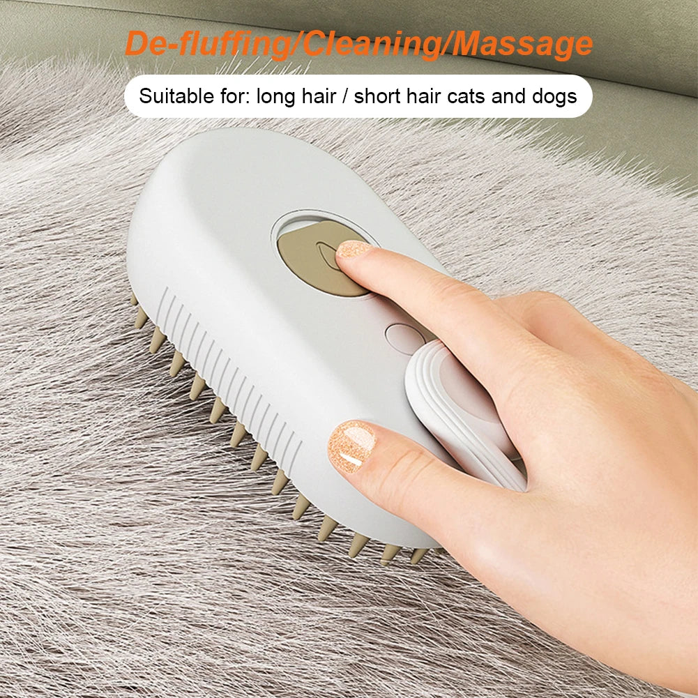 3-in-1 Electric Steamy Pet Grooming Brush (USB Rechargeable)