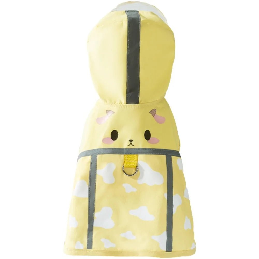 Reflective Waterproof Hooded Pet Raincoat