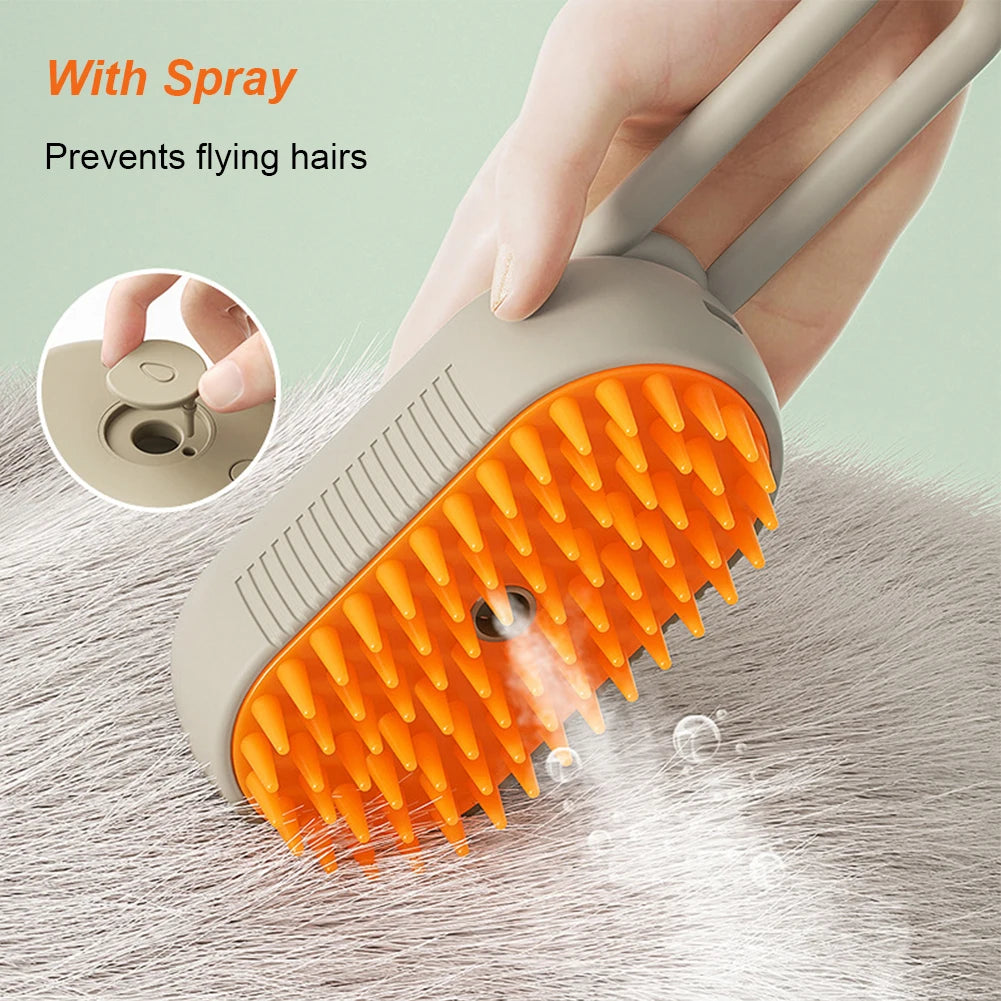 3-in-1 Electric Steamy Pet Grooming Brush (USB Rechargeable)