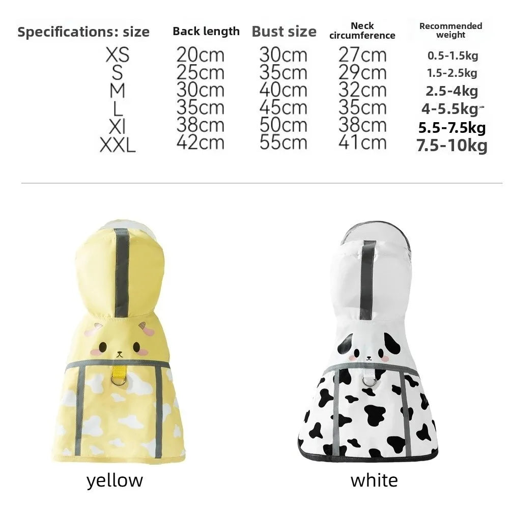 Reflective Waterproof Hooded Pet Raincoat