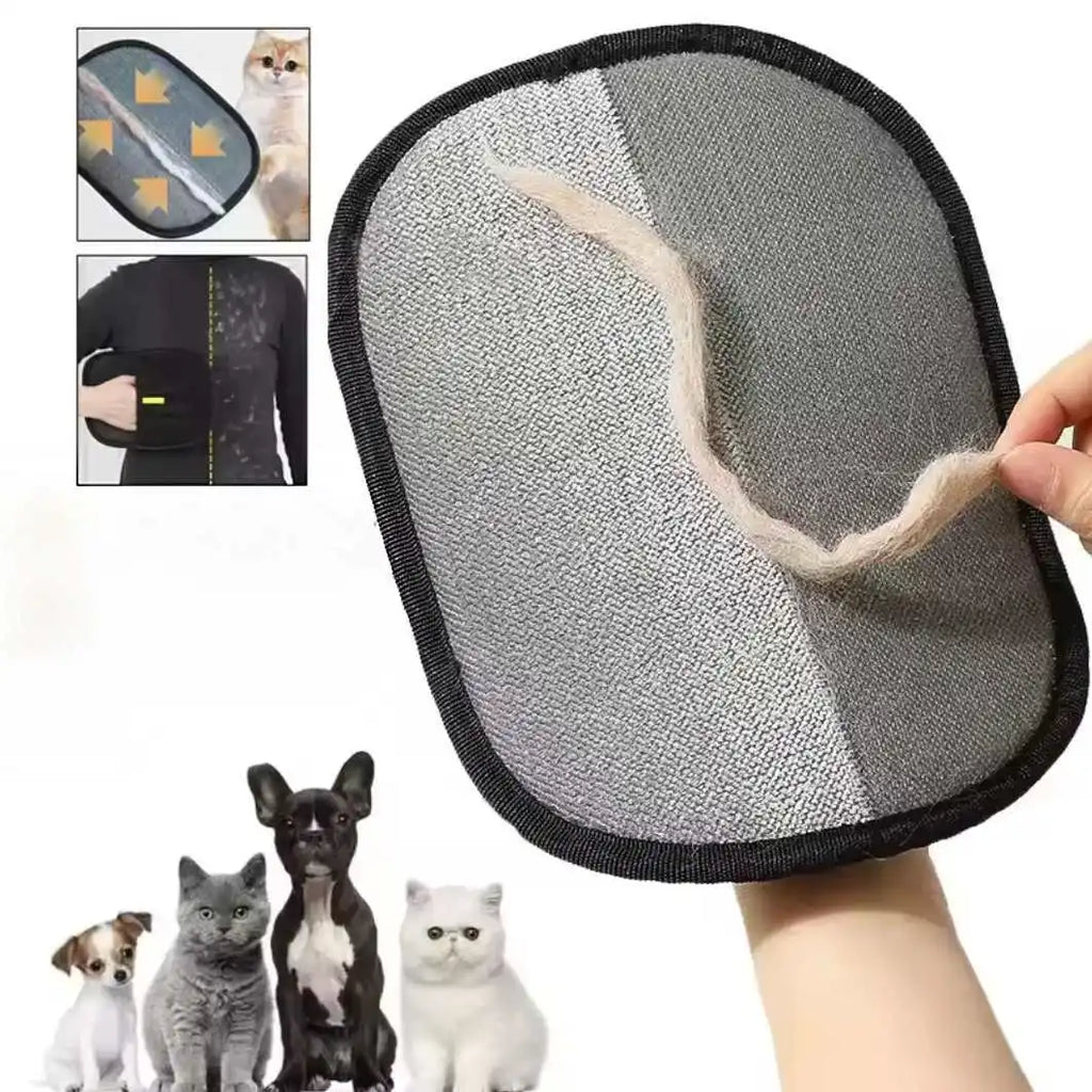 Double-Sided Reusable Pet Hair Removal & Grooming Gloves