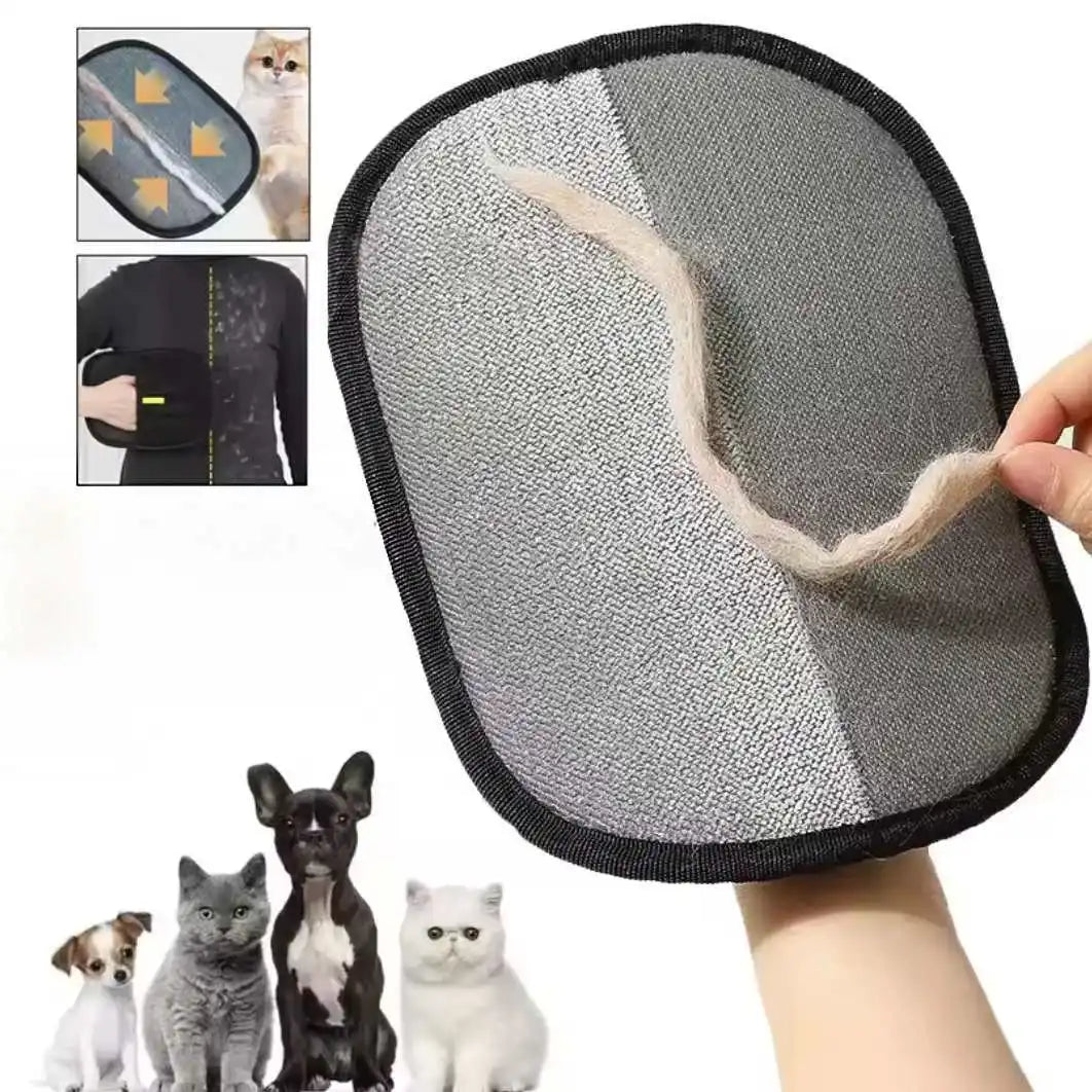 Double-Sided Reusable Pet Hair Removal & Grooming Gloves