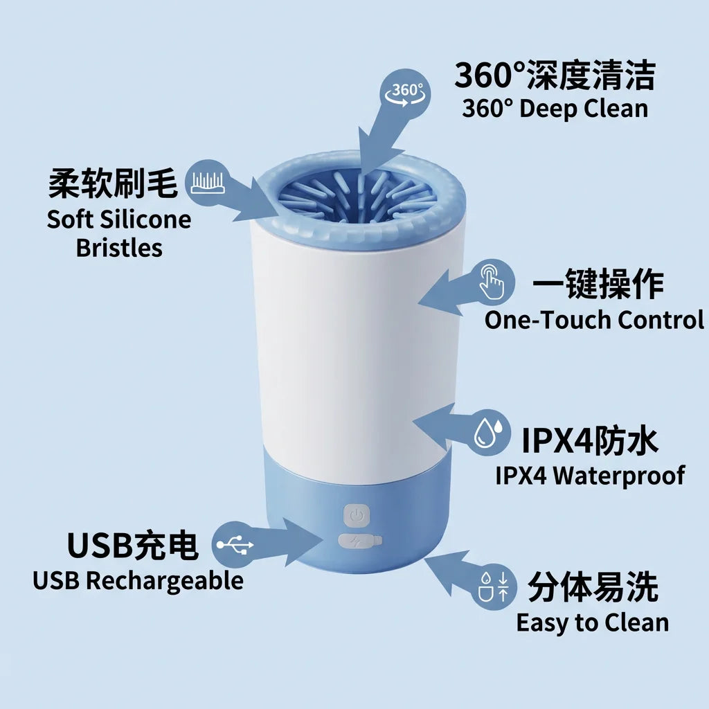Portable Soft Silicone Pet Paw Cleaning Cup